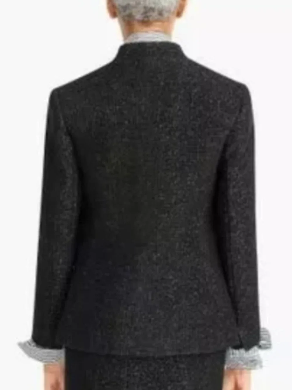J. Crew Going Out Blazer in black tinsel tweed open front wool jacket‎ 00